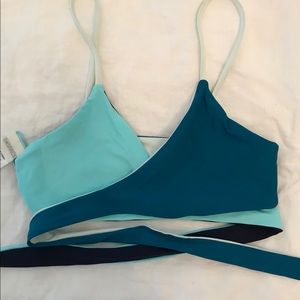 L Space reversible wrap bikini top